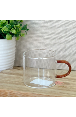Canecas de Vidro Borossilicato com Alça Marrom 80ml