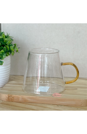 Caneca de Vidro 350ml c\ Alça Ambar