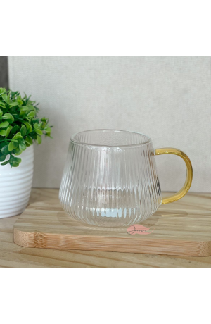 Caneca de Vidro 440ml c\ Alça Ambar