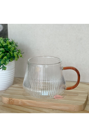 Caneca de Vidro 440ml c\ Alça Marrom