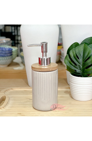 Porta Sabonete Liquido de Cerâmica Nude  250ml - 7cm X 18cm