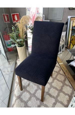 Capa de Cadeira Preto Geometrica 2
