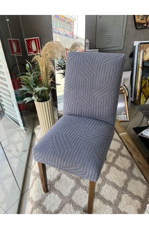 Capa de Cadeira Cinza Ondas