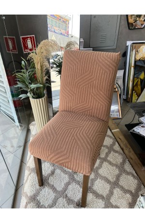 Capa de Cadeira Marrom Ondas