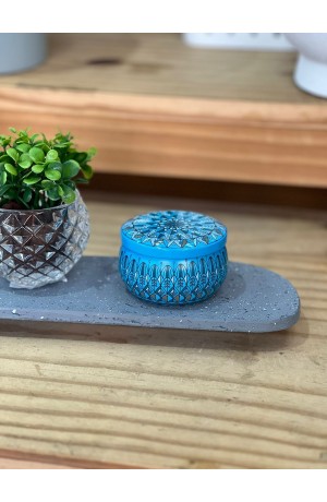 Vela Branca Perfumada de Metal - Mandala 5cm X 7cm / Mod - 3