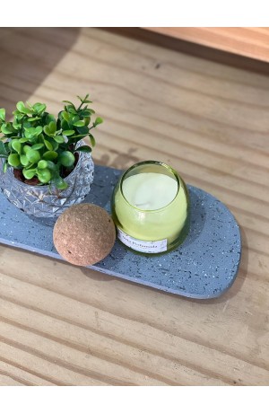 Vela Branca Aromatizada C/ Tampa de Cortiça - Amarela - 6,5cm X 6cm