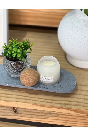 Vela Branca Aromatizada C/ Tampa de Cortiça - 6,5cm X 6cm