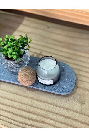 Vela Branca Aromatizada C/ Tampa de Cortiça - Fumê 6,5cm X 6cm