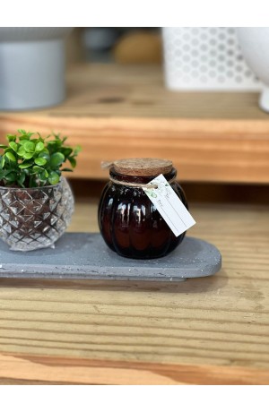 Vela Branca Aromatizada -  Ambar 6cm X 8cmX 8cm