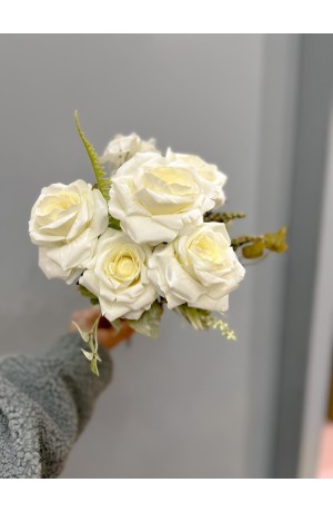 Buquê de Rosas Brancas - 33cm (Artificial)