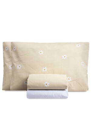 Jogo de Cama Essencialle 150 Fios Margaridas King 4 peças