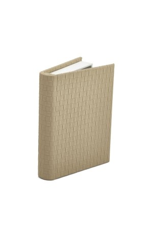 Caixa Livro de Mdf com Revestimento em PU - Bege 20cm x 15cm x 3,5cm