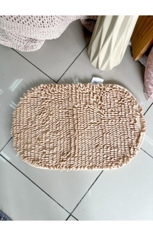 Tapete Antederrapante Macarrão Oval - Bege  38cm X 58cm