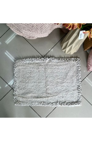 Tapete Borda Regular de Algodão Bege -  40cm X 60cm