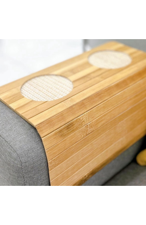 Esteira de Bambu c/ Porta Copos - 40cm x 29cm x 1,2cm