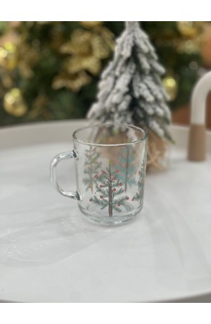 Caneca Natalina de Vidro 250ml Árvore de Natal