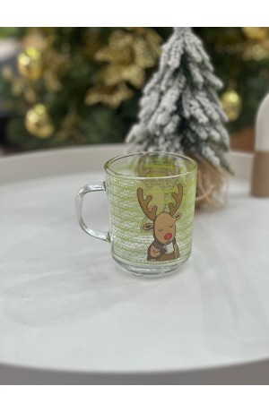 Caneca Natalina de Vidro 250ml Rena