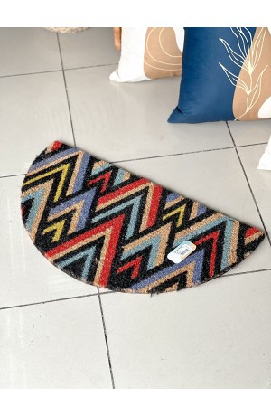 Tapete Capacho em Fibra de Côco Meia Lua - 33cm X 60cm