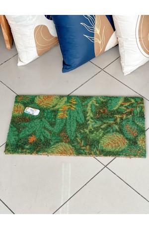 Tapete Capacho em Fibra de Côco Retangular -  Floral 33cm X 60cm