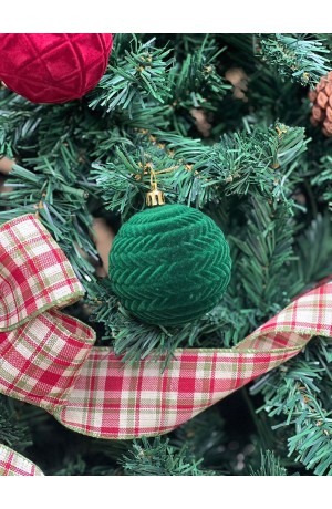 Bola de Natal Camurça Alto Relevo Verde Mod 3