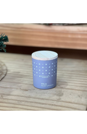 Vela Perfumada Lichia e Chá Branco Cinza