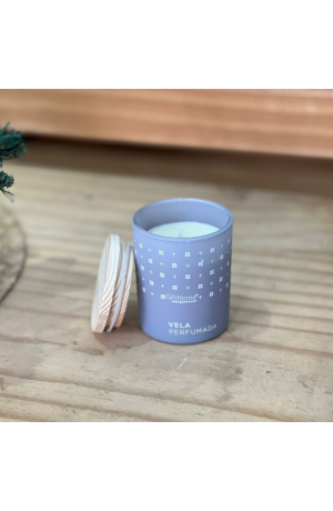 Vela Perfumada Lichia e Chá Branco Cinza