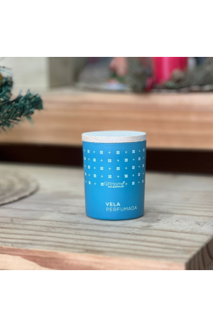 Vela Perfumada Lichia e Chá Branco Azul Claro