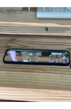 Bandeja Espelhada Retangular de Plástico - Preta 29,5cm X 9,8cm