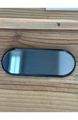 Bandeja Espelhada Retangular Oval de Plástico - Preta 29,5cm X 11,7cm