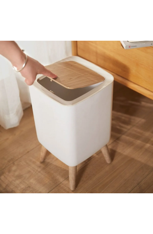 Lixeira Quadrada Retro c/ Tampa Click -  10 Litros