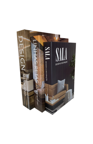 Caixa Livro Decorativa com 3 Peças - Design Moderno