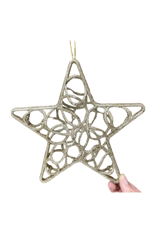 Enfeite Estrela Champanhe Vazado