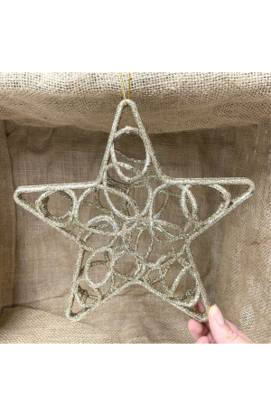 Enfeite Estrela Champanhe Vazado