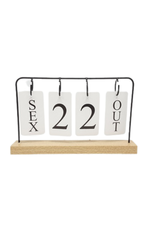 Calendario de Mesa Permanente Preto