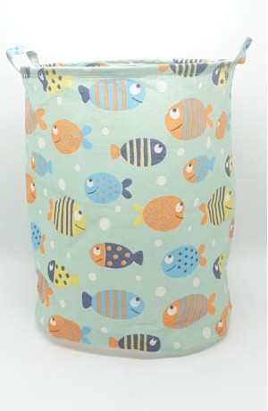 Cesto Multiuso Organizador Peixes Coloridos 47cm x 40cm