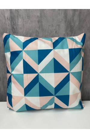 Capa de Almofada Desenhos Geometricos Coloridos em Suede 42x42cm