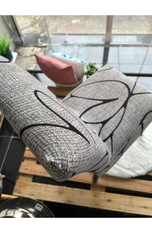 Capa de Cadeira - Cinza com Flor