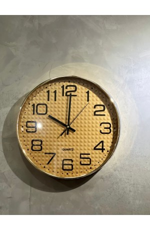 Relógio de Parede Dourado com Fundo Dourado MOD.Quadrados