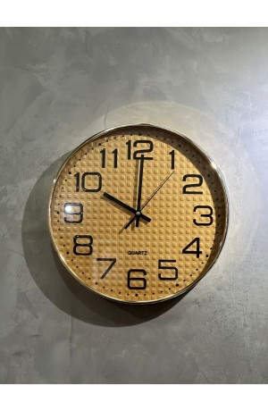 Relógio de Parede Dourado com Fundo Dourado MOD.Quadrados
