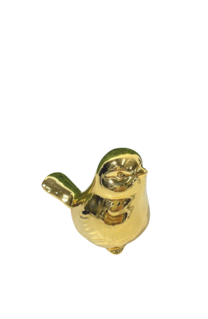 Enfeite Passaro Dourado 9cm