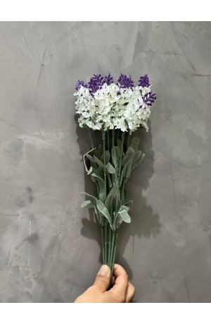 Buquê de Lavanda Branco com Roxo