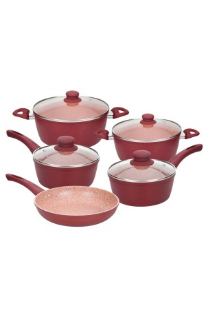 Jogo de Panelas Revestimento Cerâmico Magenta e Rosa 5 peças