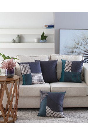 Capa de Almofada Patchwork Estampa 2  Verde/Cinza/Preto