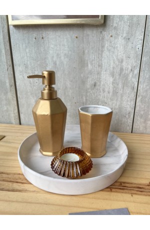 Jogo de Banheiro Dourado com 2 Peças
